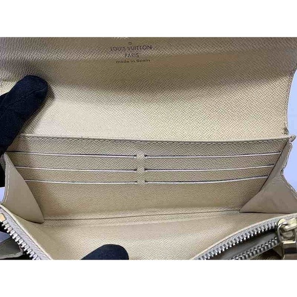 Louis Vuitton Azur White Portefeuille Wallet Sarah Flap Long Damier - Picture 9 of 10